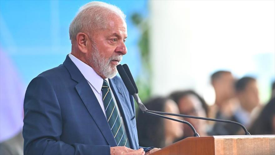 El presidente de Brasil, Luiz Inácio Lula da Silva, pronuncia un discurso en el Palacio de Planalto, Brasilia, 12 de marzo de 2024. (Foto: Gettyimages)