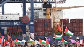Bombas fuera de Gaza: australianos bloquean atraque de barco israelí