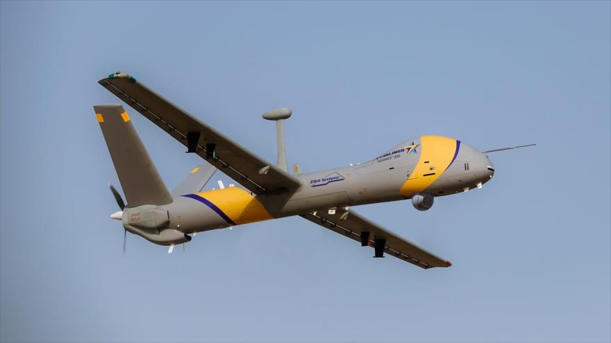 Un dron Hermes 900 StarLiner, fabricado por la empresa israelí Elbit Systems Ltd.