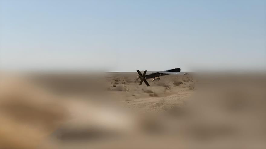 Un dron lanzado por los combatientes de la Resistencia Islámica de Irak durante una operación.