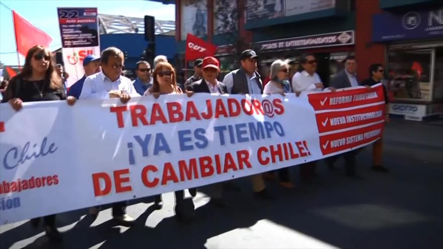 Trabajadores chilenos anuncian paro nacional para la próxima semana