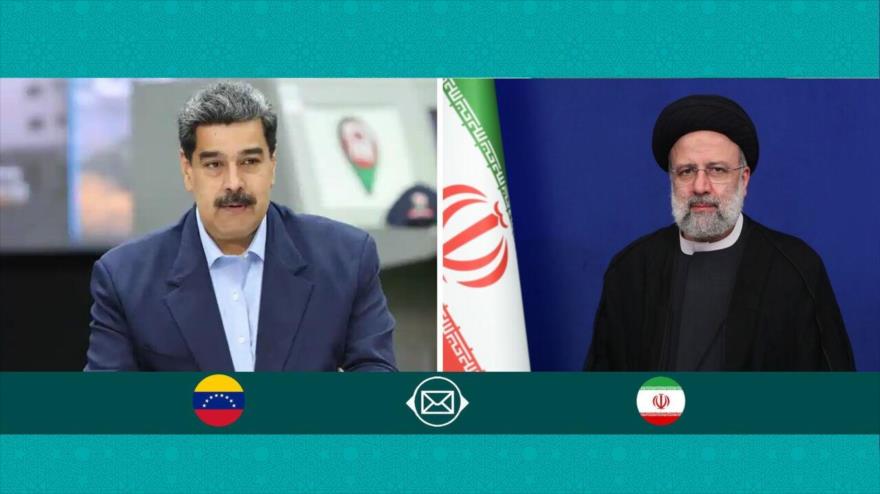 El presidente de Venezuela, Nicolás Maduro (izda.), y su par iraní, Seyed Ebrahim Raisi.