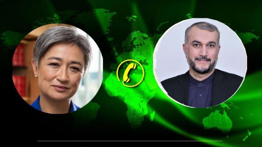 El canciller iraní, Hosein Amir Abdolahian, y su par australiana, Penny Wong.