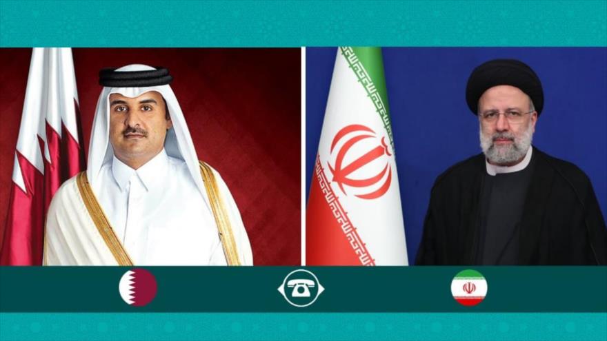 El presidente iraní, Seyed Ebrahim Raisi (dcha.), sostuvo una llamada telefónica con el emir de Catar, el sheij Tamim bin Hamad Al Thani.
