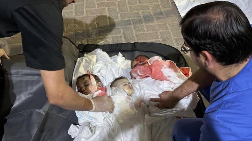 Niños asesinados en Rafah en un ataque del régimen israelí, 19 de abril de 2024.