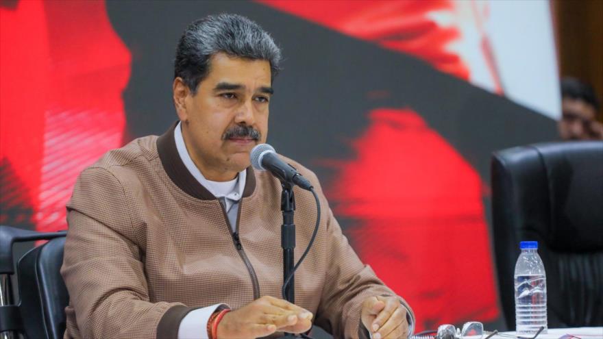 El presidente de Venezuela, Nicolás Maduro, en una conferencia, 20 de abril de 2024.