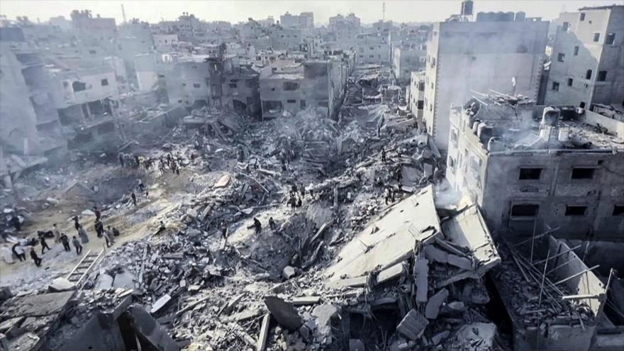 Una vista de la destrucción generalizada en la Franja de Gaza como consecuencia de los ataques de Israel.
