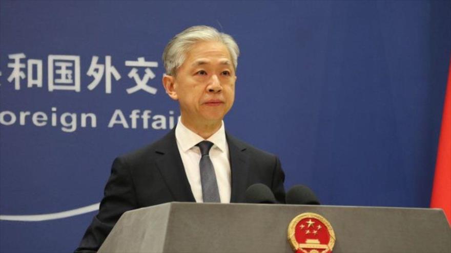 Portavoz de Cancillería de China, Wang Wenbin, pronunció una declaración a los medios de comunicación en Pekín, 22 de abril de 2024. (Foto: ANTARA)