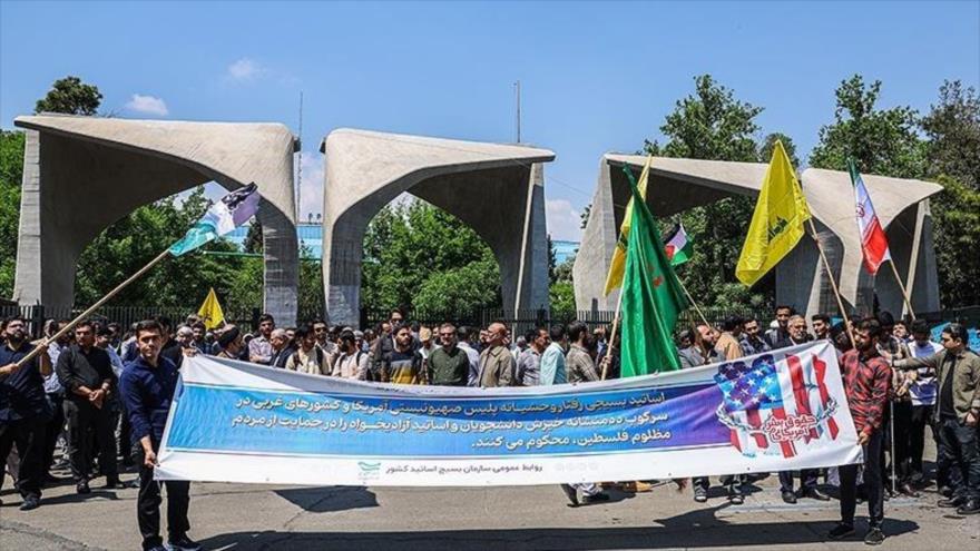 Desde la Universidad de Teherán apoyan a estudiantes reprimidos de EEUU