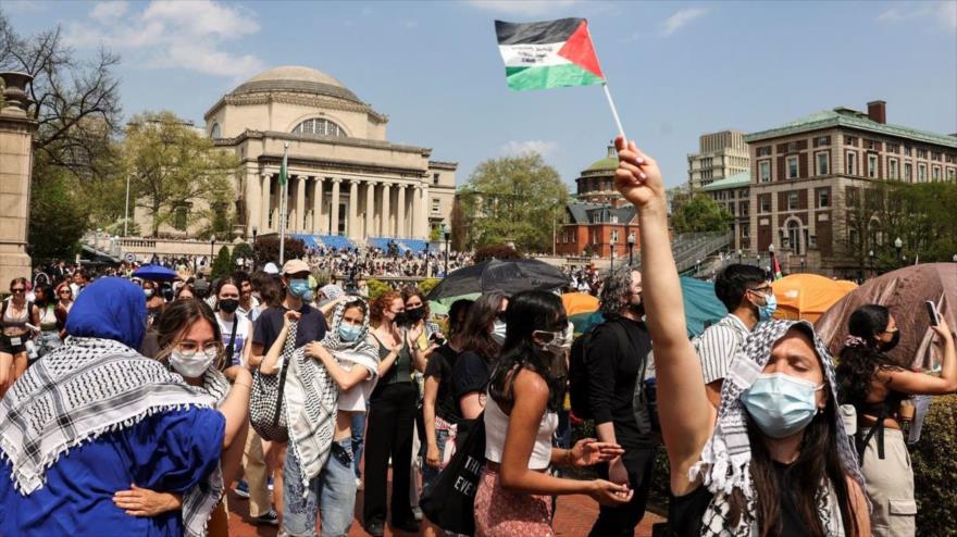 Muchas tiendas de campaña permanecieron levantadas en el campamento propalestino de la Universidad de Columbia. (Foto: Michael M. Santiago)