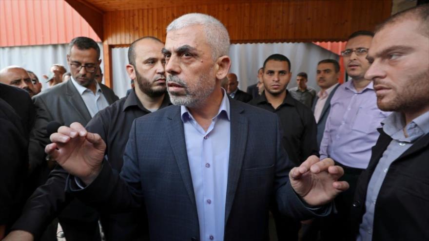 El líder de HAMAS, Yahya Sinwar, en un acto en Gaza. (Foto: Reuters)