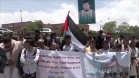 Yemeníes se solidarizan con estudiantes propalestinos de EEUU