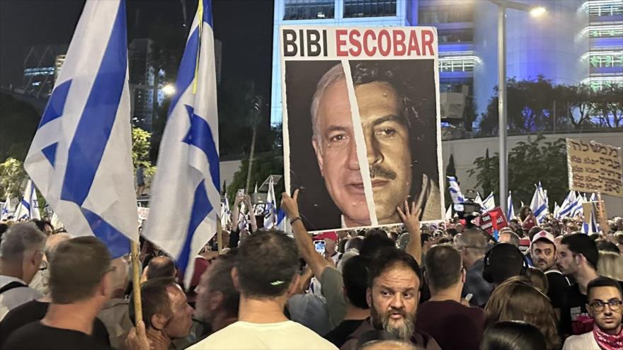 Las protestas en Tel Aviv en contra del primer ministro israelí, Benjamín Netanyaho, 5 de mayo de 2024. 