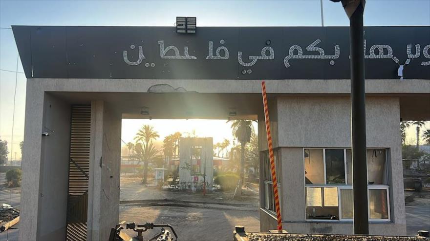  Vista de la puerta que conecta la ciudad gazatí de Rafah con Egipto.