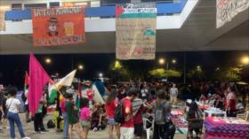 Universitarios de Sao Paulo instalan campamento pro-Palestina