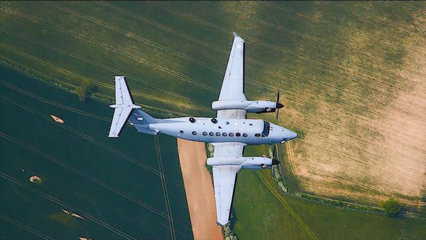 Un avión espía británico Shadow R1 en vuelo. (Foto: RAF)