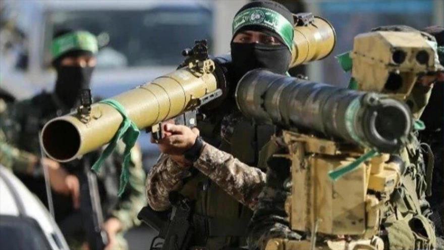 Combatientes de las Brigadas Al-Qassam, brazo militar de HAMAS.