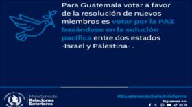 Guatemala respalda a Palestina ante el seno de las Naciones Unidas