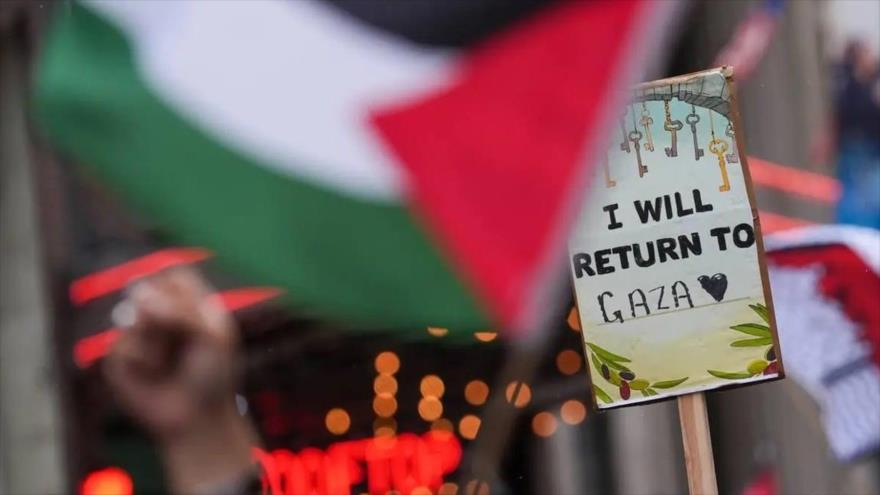 Manifestantes pro palestinos marchan en Toronto, Ontario (Canadá), 11 de mayo de 2024. (Foto: AA)