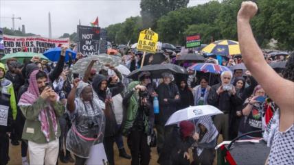 Cientos de manifestantes en Washington condenan genocidio israelí