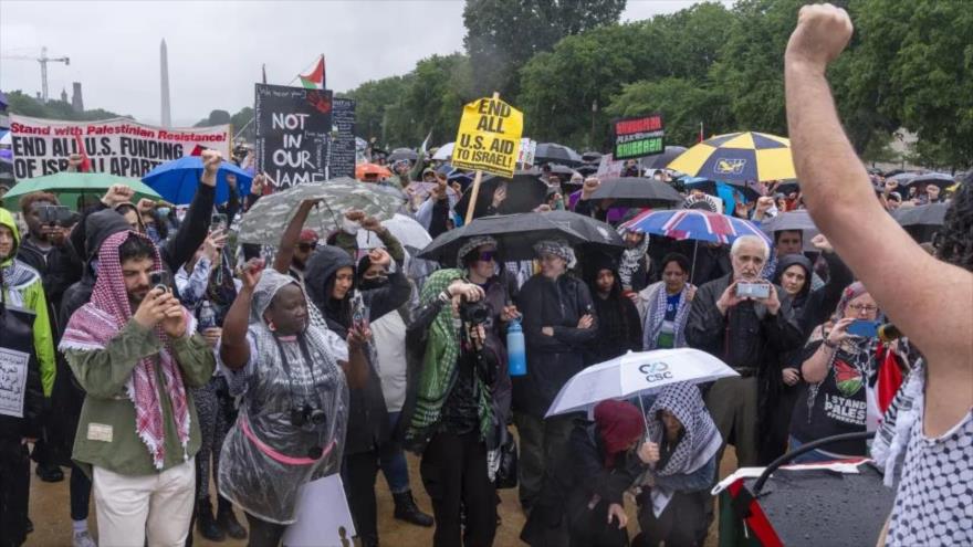 Cientos de manifestantes en Washington condenan genocidio israelí en Gaza