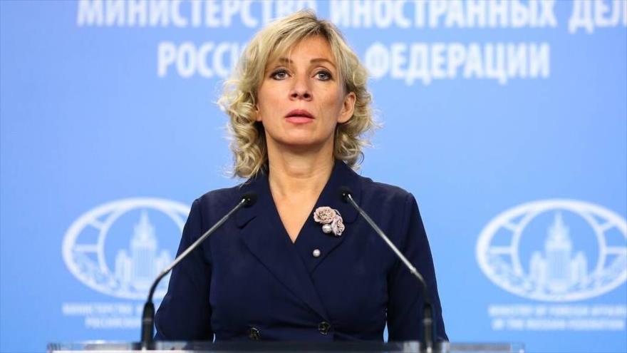 La portavoz del Ministerio de Asuntos Exteriores de Rusia, María Zajarova.

