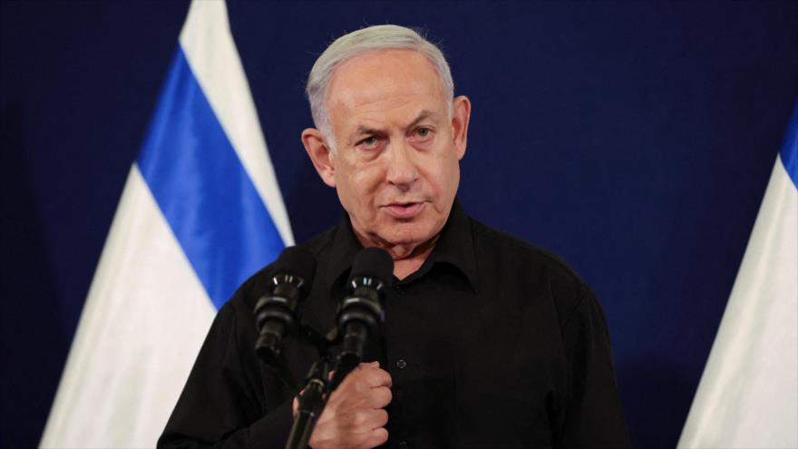 El premier de Israel, Benjamín Netanyahu, en una conferencia de prensa en Tel Aviv, 28 de octubre de 2023. (Foto: Reuters)