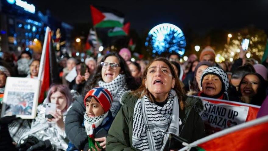 Una manifestación en apoyo a Palestina en Oslo, capital de Noruega, 4 de noviembre de 2023. (Foto: Reuters)