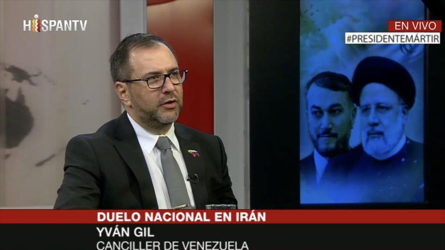 El canciller venezolano, Yván Gil, en una entrevista con HispanTV, 22 de mayo de 2024.