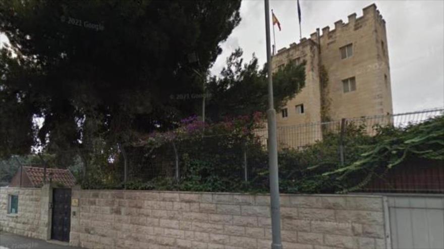Exterior del consulado español en la ciudad ocupada de Al-Quds (Jerusalén).