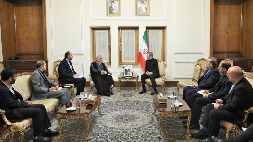 El canciller interino de Irán, Ali Baqeri Kani (dcha.), se reúne con el expremier iraquí Adel Abdul-Mahdi en Teherán, 27 de mayo de 2024. (Foto: IRNA)