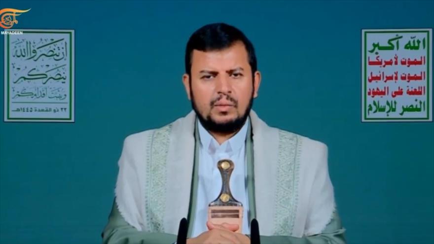El líder del movimiento popular yemení Ansarolá, Abdulmalik al-Houthi, 30 de mayo de 2024.