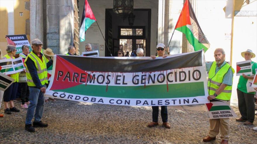 Acto de solidaridad con Palestina en la Universidad de Córdoba, en España.