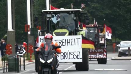 Agricultores protestan en Bruselas contra políticas agrícolas de UE