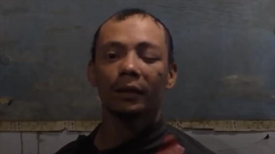 Miguel Ángel Cárdenas Montilla, el mercenario colombiano capturado por Rusia, según publicó un vídeo el Ministerio de Defensa de Rusia. 6 de junio de 2024