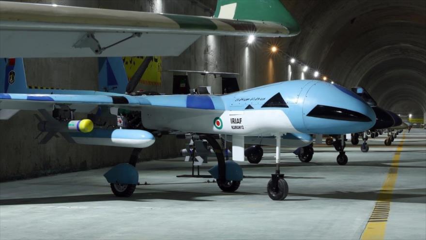 Una base subterránea de drones del Ejército de Irán.