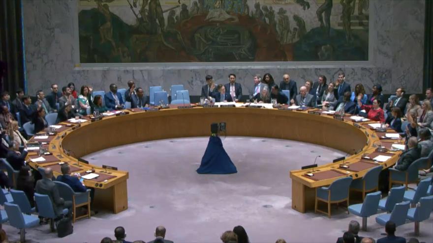La votación en el Consejo de Seguridad de la ONU sobre una resolución sobre el alto el fuego en Gaza, 10 de junio de 2024.