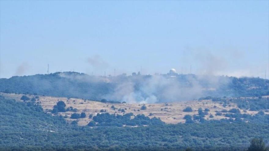 Norte de los territorios ocupados palestinos por Israel, blanco de un amplio ataque misilístico de Hezbolá de El Líbano, 12 de junio de 2024.