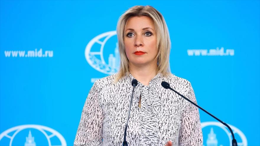 La portavoz del Ministerio de Asuntos Exteriores de Rusia, María Zajarova.
