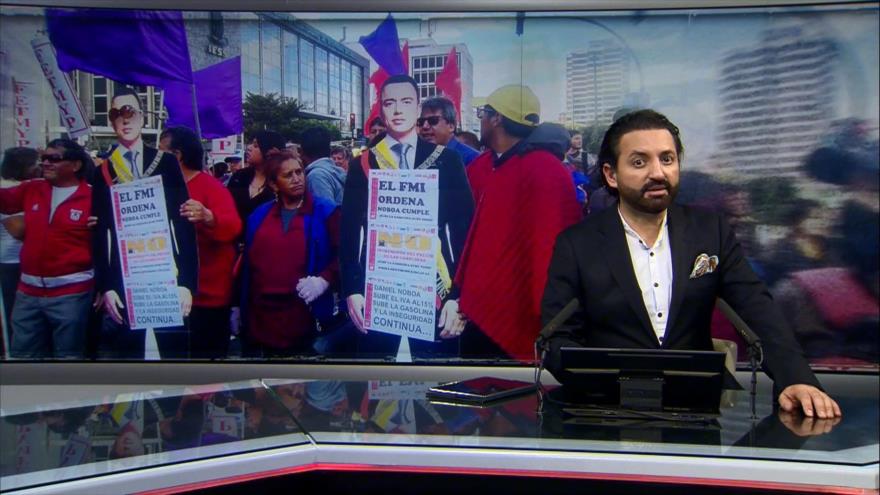 Ecuatorianos marchan en protesta por políticas de Noboa - Noticiero 02:30