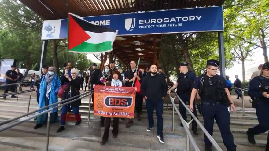 Manifestantes en Francia exigen el cese de las ventas de armas a Israel
