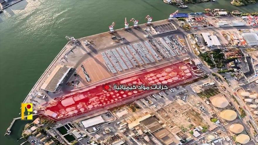 Imagen del puerto israelí de Haifa captada por un dron de Hezbolá.