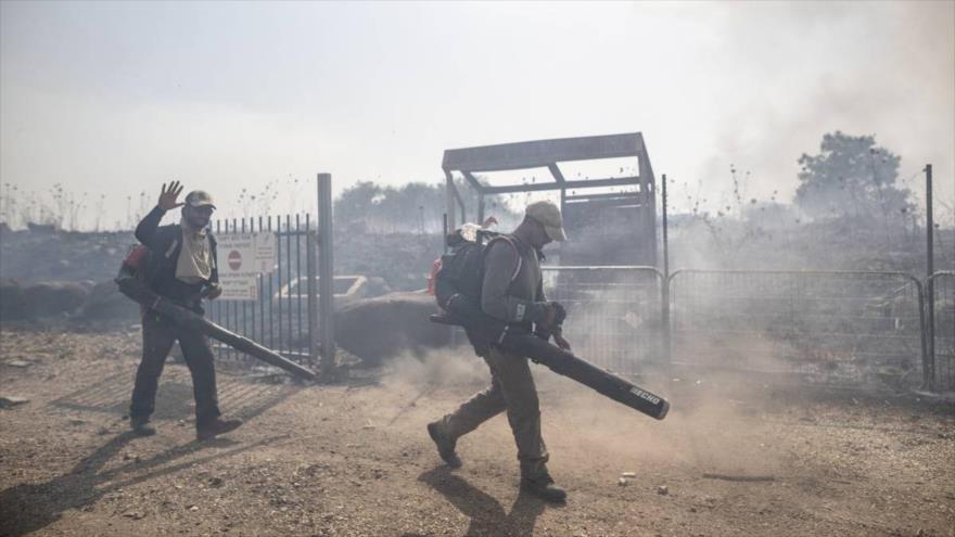 Incendio provocado en 15 ubicaciones en el norte de los territorios ocupados por Israel debido a misiles disparados desde Líbano, 13 de junio de 2024.