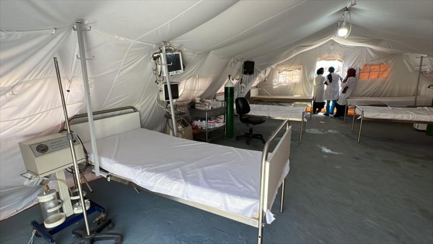 Hospital de campaña de Kuwait en el área de Al-Mawasi de Jan Yunis, en el sur de Gaza, 10 de junio de 2024.