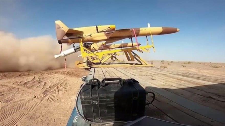 Un dron de Hezbolá disparado contra un sitio israelí.