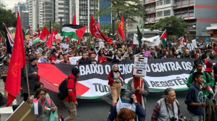 ¡Justicia y libertad para Palestina!, gritan en las calles de Sao Paulo
