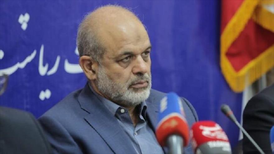 El ministro del Interior de Irán, Ahmad Vahidi, durante una rueda de prensa con periodistas.