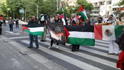 Mexicanos protestan frente a embajada de EEUU por genocidio en Gaza 