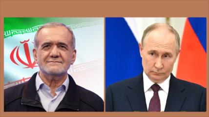 Pezeshkian promete a Putin fortalecer relaciones de Irán con Rusia