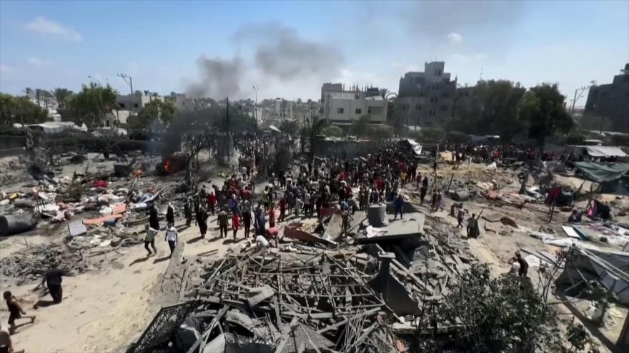 Masacre israelí en campo de palestinos de Al-Mawasi genera reacciones
